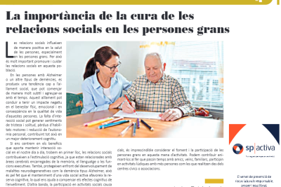 La importància de la cura de les relacions socials en les persones grans